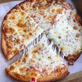 Gluten-free cheesy pizza from Abbot's Pizza Company